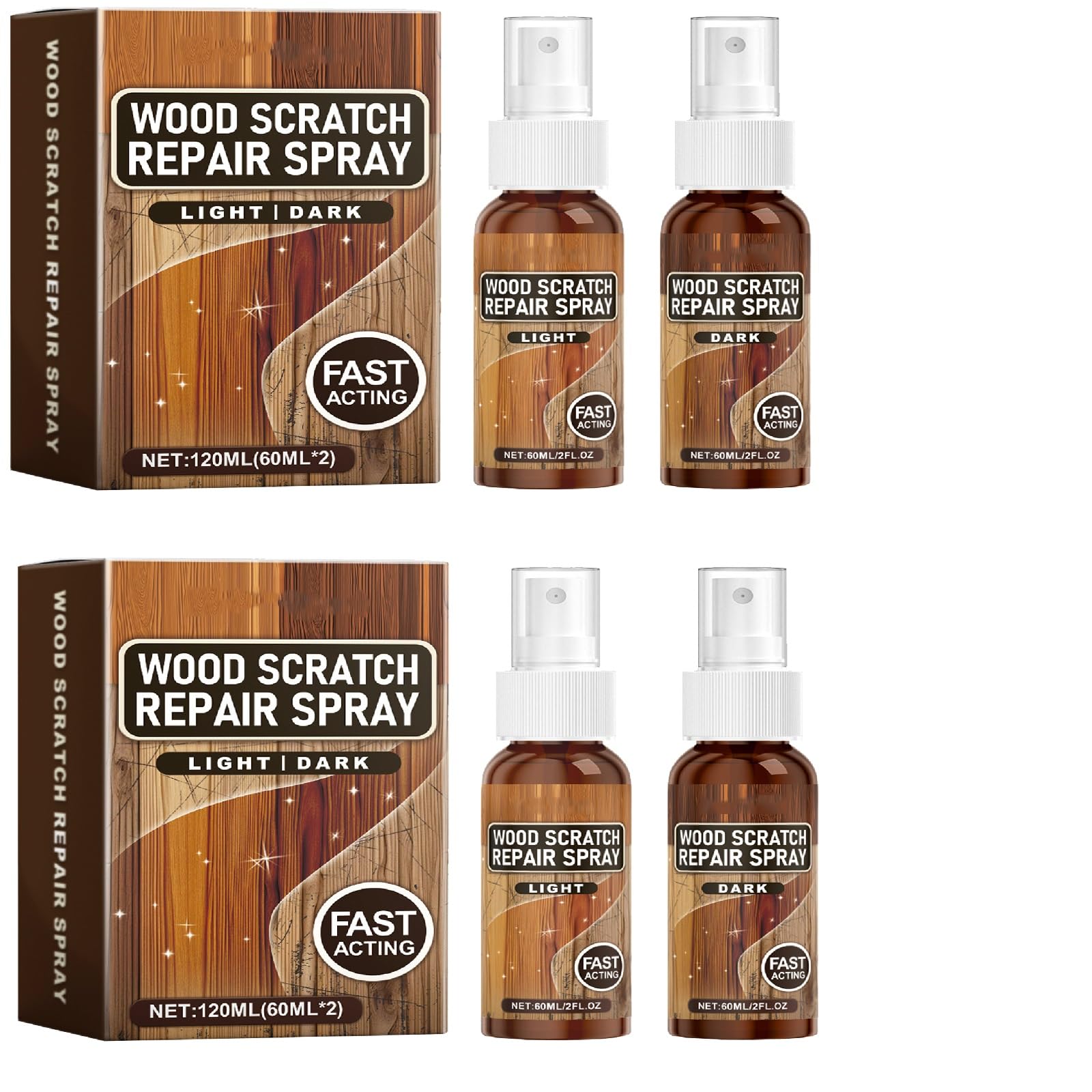 Wood Floor Scratch Repair - Instant Fix Scratch Remover Spray,Instant Fix Scratch Remover Spray,Floors Polish and Restorer Natural Shine Removes Scratches 2PC