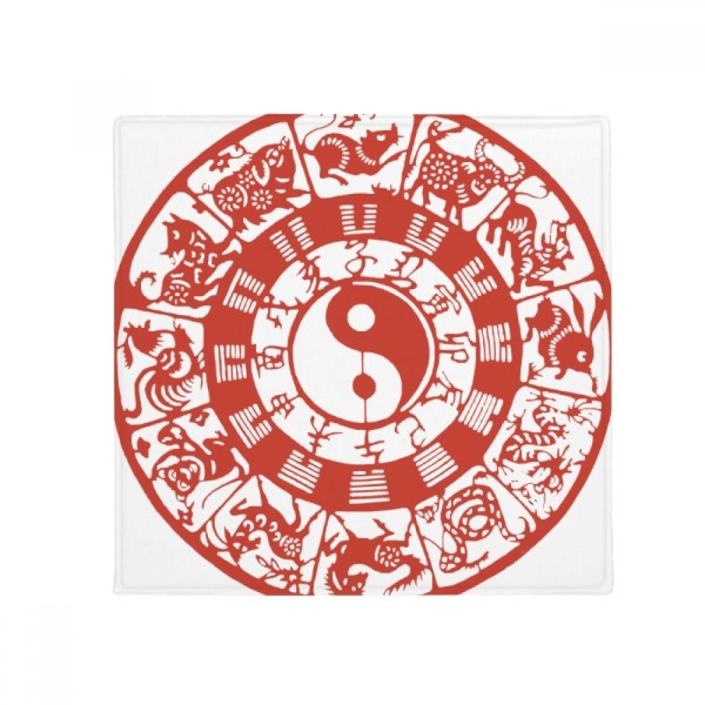 Tapis Yin-Yang zodiaque chinois cadeau original de 80cm pour décoration maison et cuisine