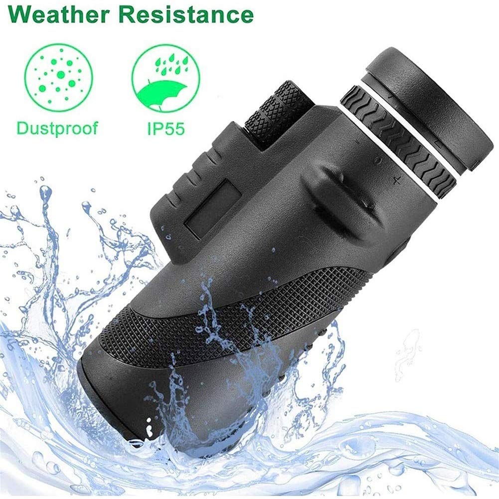 40x60 Monocular Telescope For Adults With Phone Adapter & Tripod - High Power For Bird Watching, Camping, Concerts
