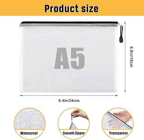 Miniatura 2 de EOOUT 36 bolsas para lápices, bolsa de malla con cremallera, bolsas de almacenamiento grandes de 6 x 9 pulgadas para organizar, bolsa de