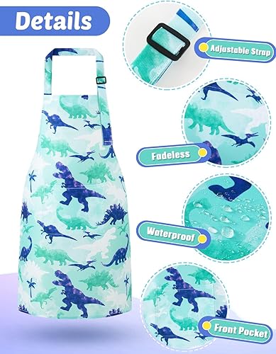 Miniatura 2 de WERNNSAI Paquete de 2 delantales para niños pequeños, delantales artísticos para niños pequeños