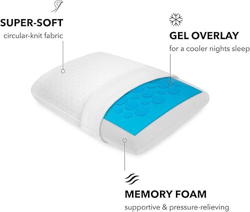 Miniatura 2 de SensorPEDIC Almohada Comfort de espuma viscoelástica, estándar (paquete de 1), color blanco