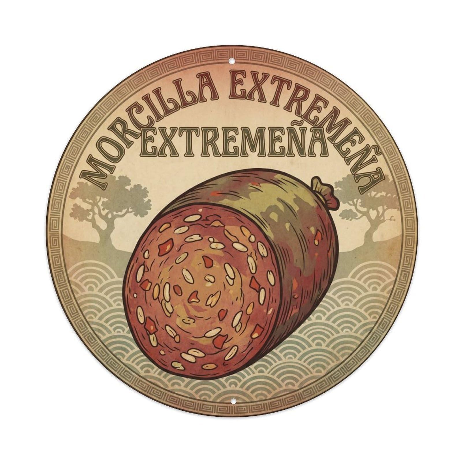 Spain Food Culture Extremadura Travel Blood Sausage Metal Tin Sign