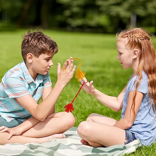 Miniatura 4 de ArtCreativity Manos pegajosas con purpurina, paquete de 24, dedos locos elásticos, juguetes divertidos y coloridos para niños, recuerdos de fiesta