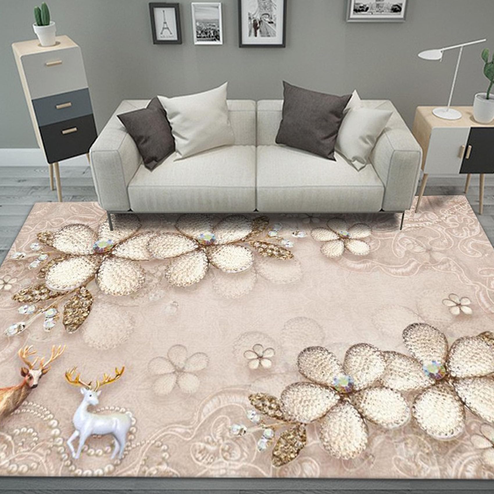 Tapis de sol doux à poils courts pour une maison chaleureuse 50x80