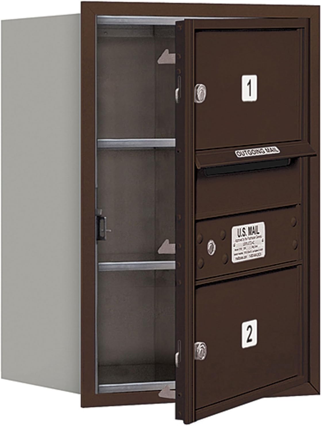 Salsbury Industries 3706S-02ZFP 4C Horizontal Mailbox, Bronze