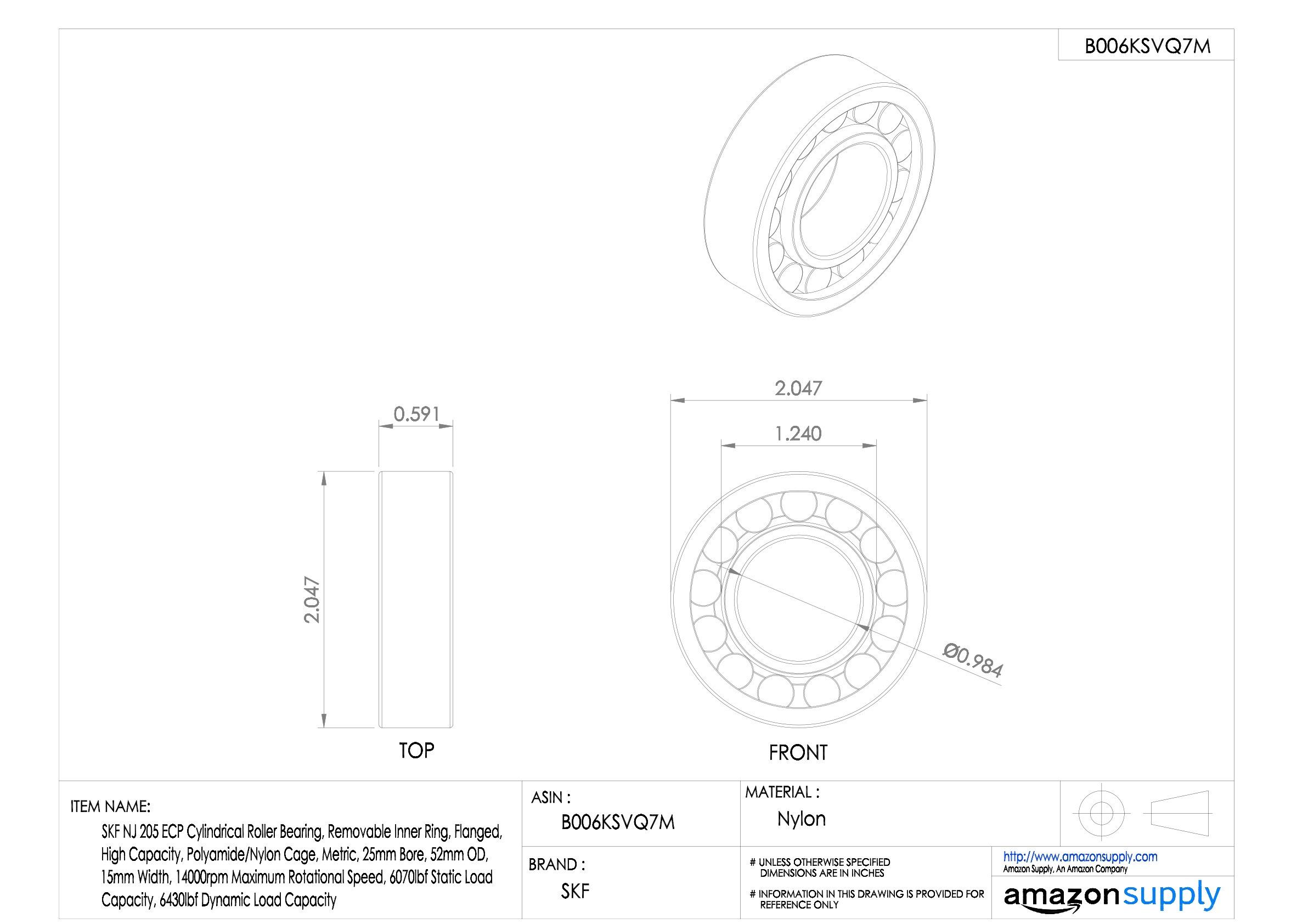 RODAMIENTO SKF - E NJ 205 ECP