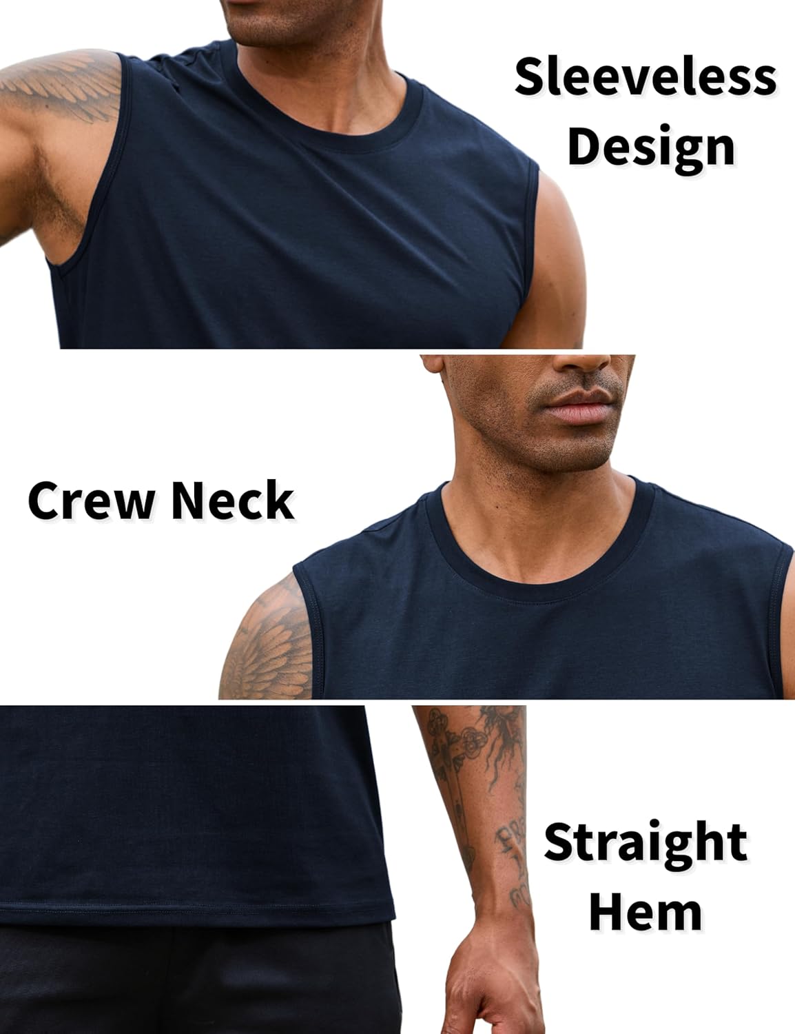 EKLENTSON Mens Sleeveless Shirts Lightweight Cotton Muscle Shirts Gym Training Active Tank Soft Summer Beach Casual Tank - Image 5