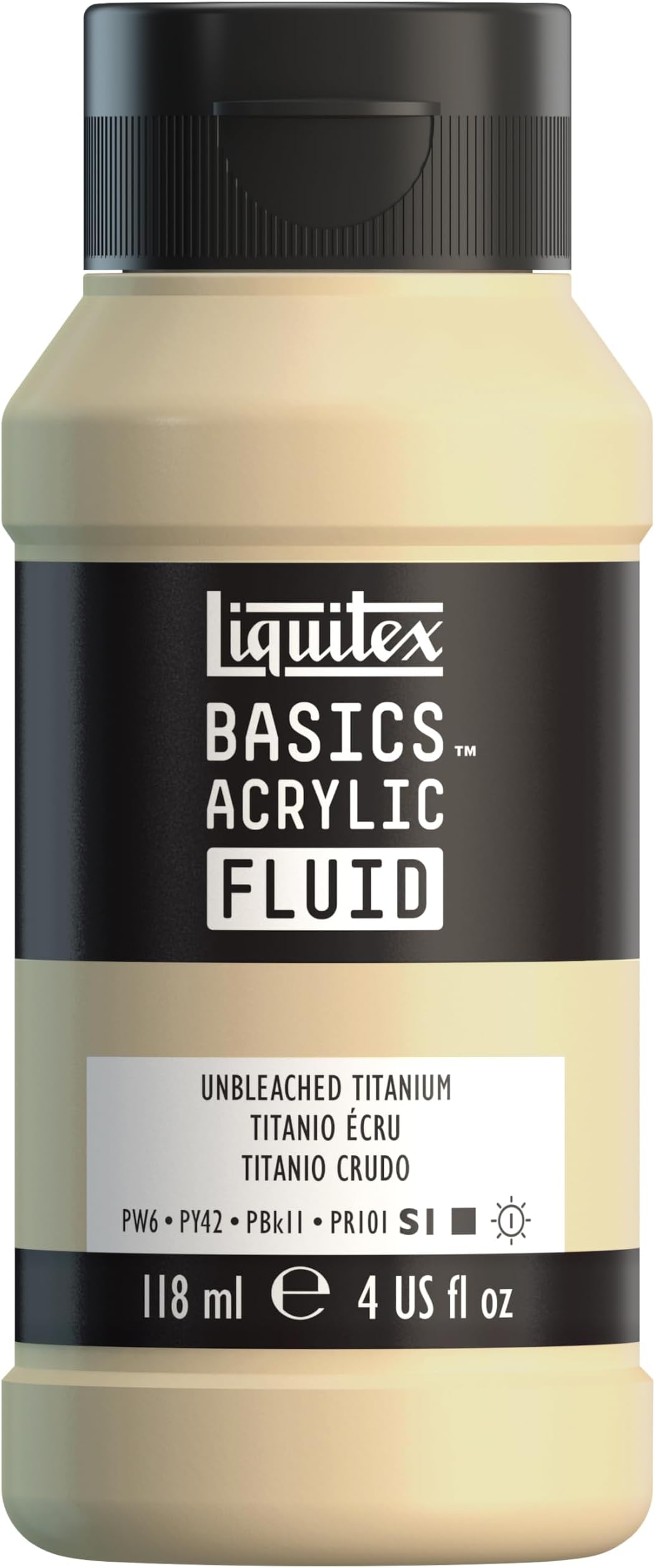 Liquitex Basics Acrylic Fluid, 118ml Bottle, Unbleached Titanium