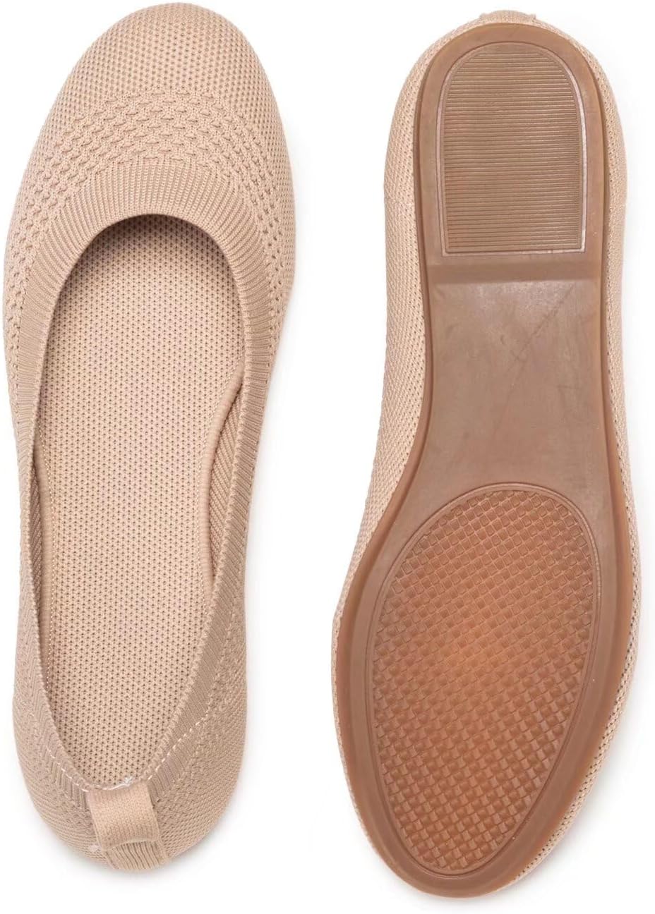 Frank Mully Women’s Ballet Flat Shoes Knit Dress Shoes Round Toe Slip On Ballerina Flats for Woman Low Wedge Comfort Soft - Image 8