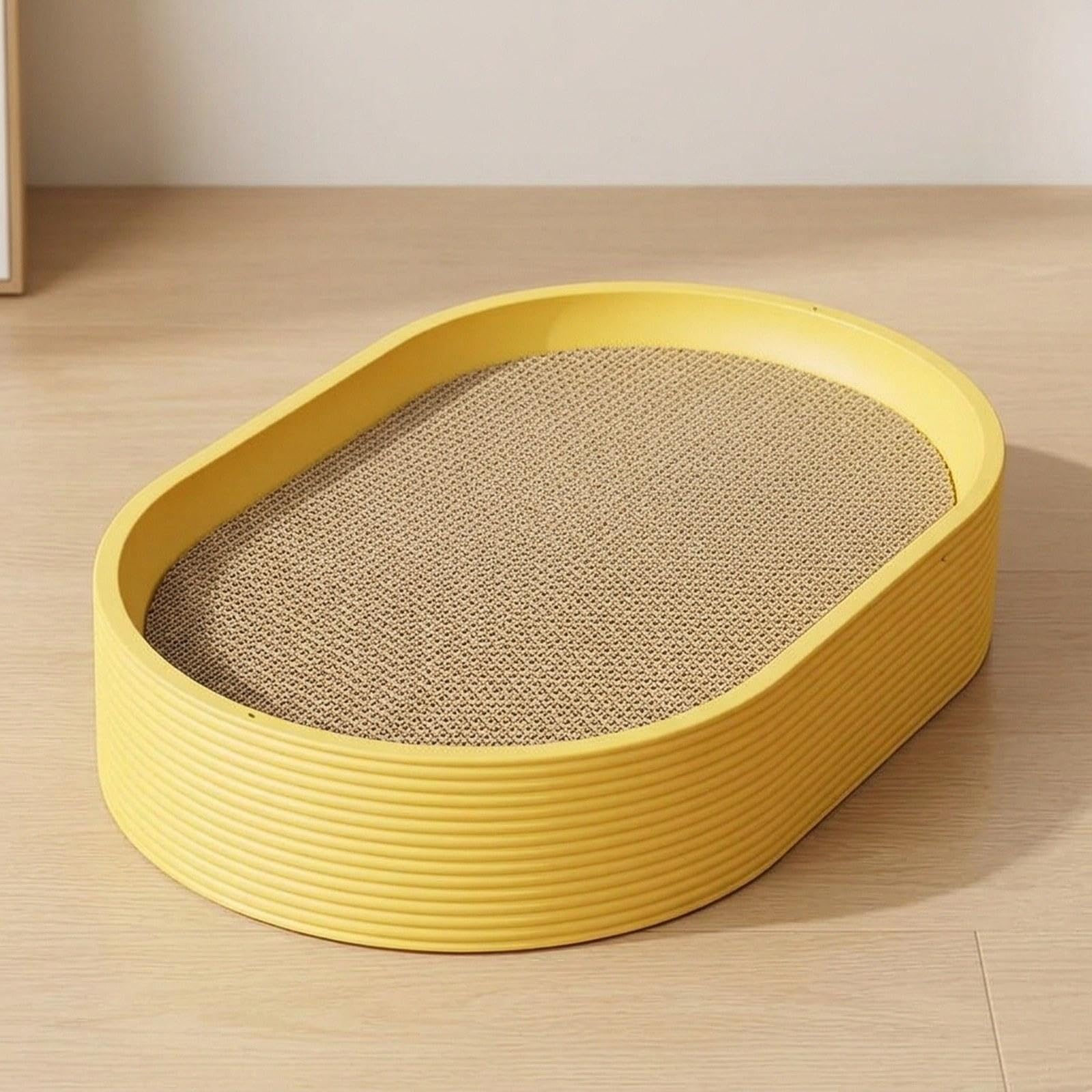 Katzenkratzbett, Kratzbrett, Lustiges Indoor Zubehör, Ersatz Schlafplatz für Kleine Und Mittelgroße Katzen Und Kätzchen, Gelb
