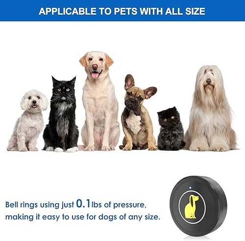 Miniatura 5 de Timbre para perro, timbre de perro para entrenamiento de orinal inalámbrico, timbre de puerta para perros y cachorros, puerta corredera  salir al