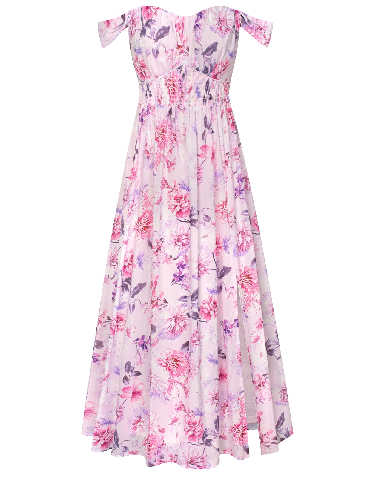 GRACE KARIN 2026 Women's Summer Floral Wedding Guest Dress,Beach Flowy A Line Maxi Off Shoulder Bridesmaid Dresses