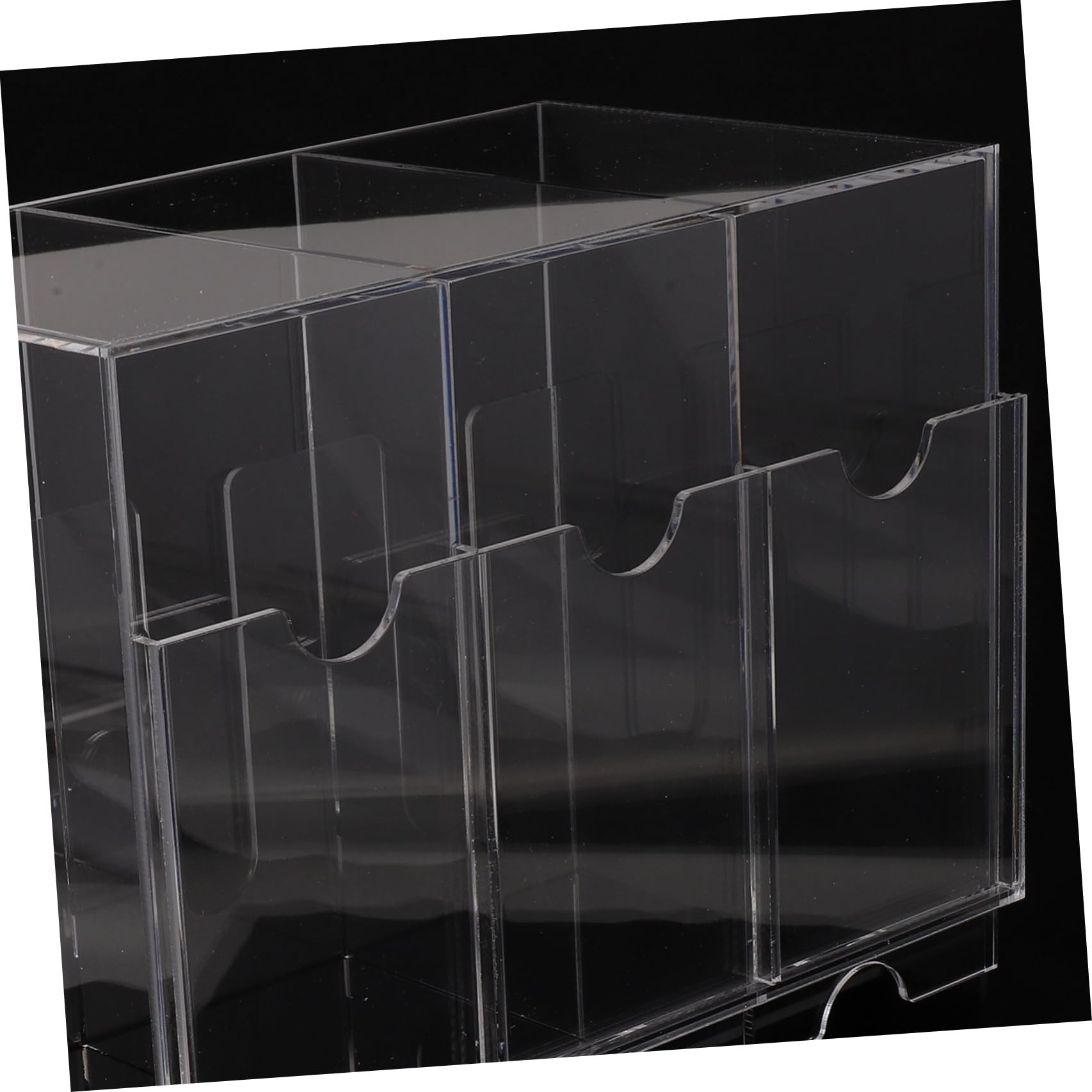 Healeved Boîte de Présentation pour Cartes, 3 Compartiments, Acrylique Noir