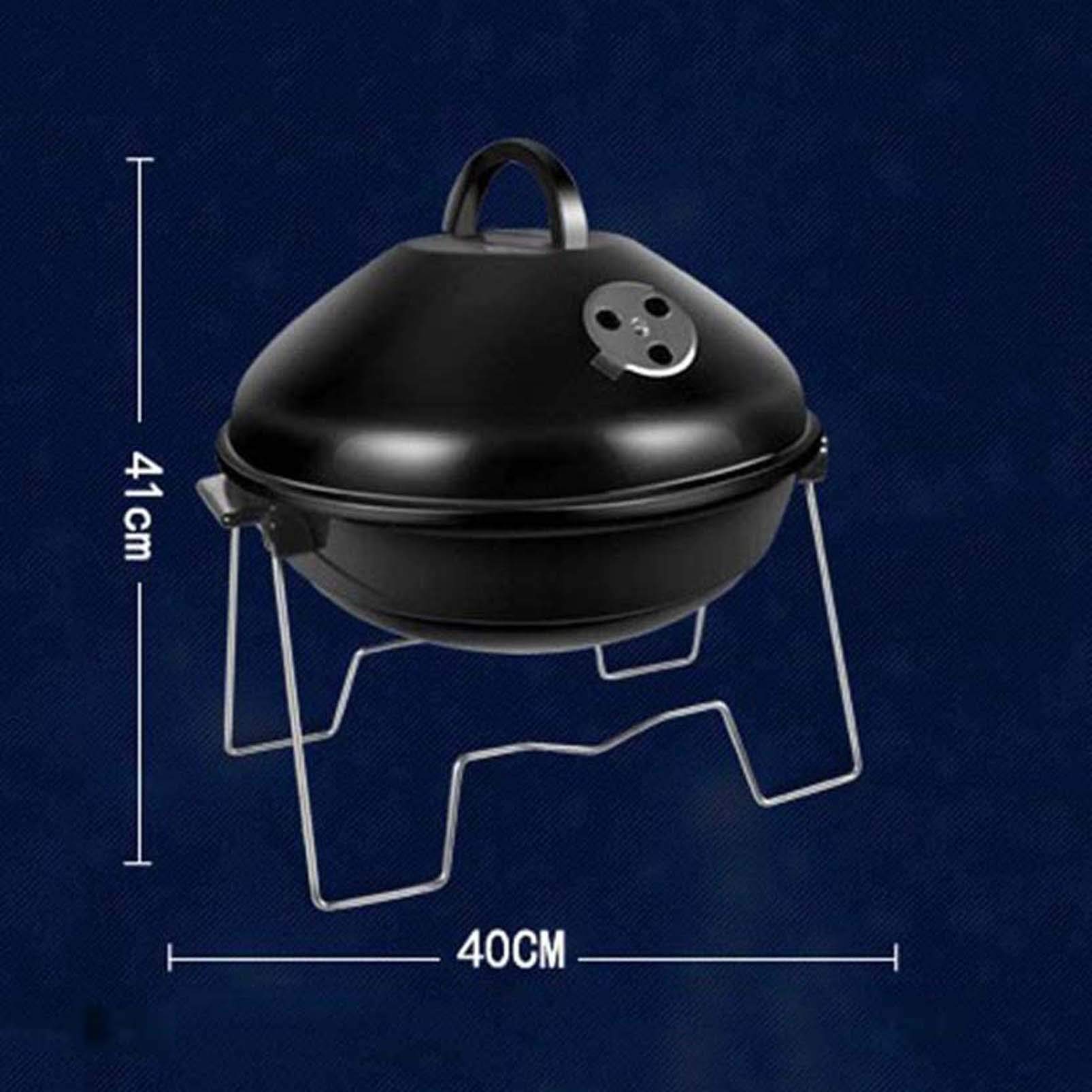 MytaYtTragbarer Outdoor-Klapp-Carbon-Grill, Runder Holzkohlegrill Aus Edelstahl Home Carbon-Grillofen Brazier Single Oven
