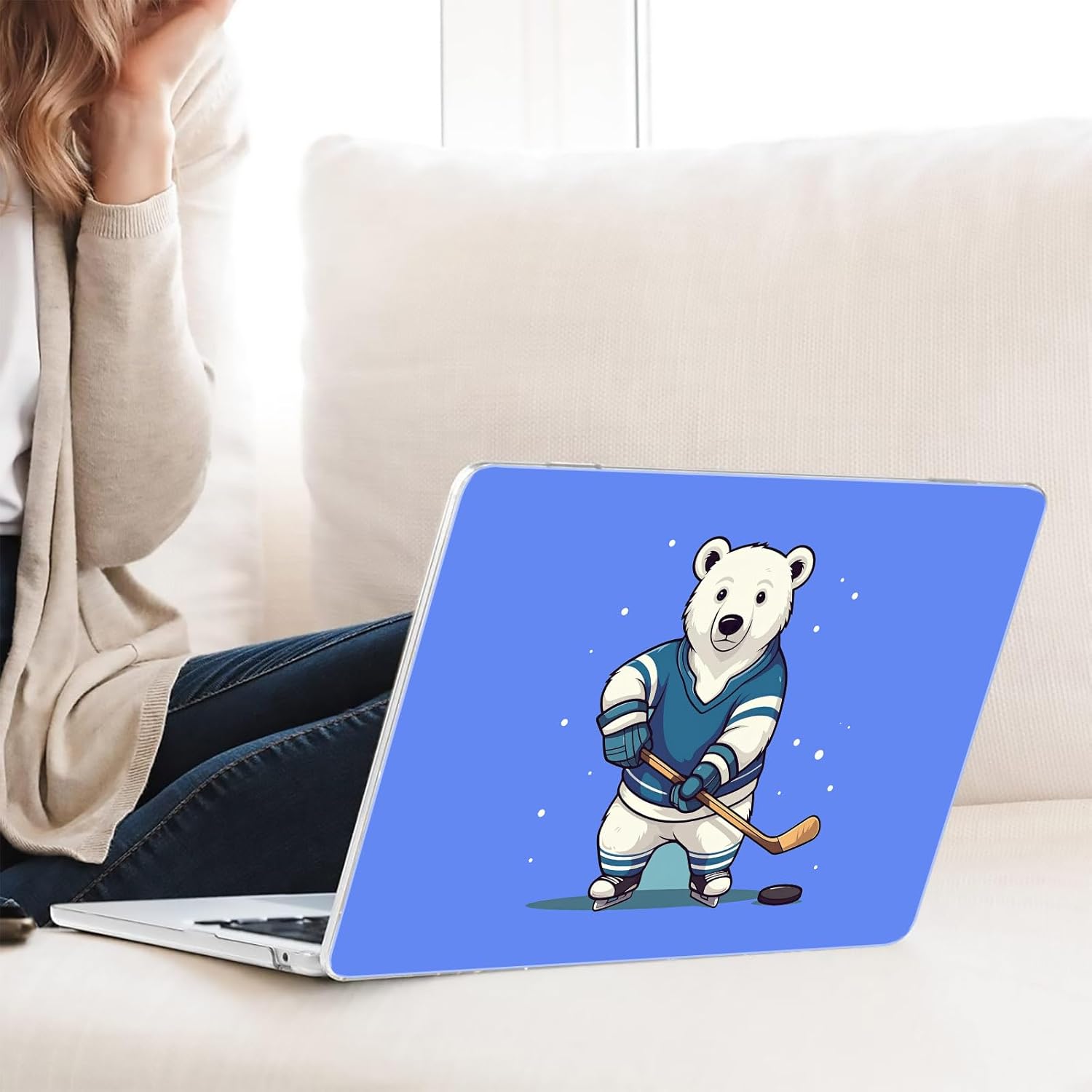 Compatible with MacBook Neo 13-inch, Hard Shell Case with Keyboard Cover and Screen Protector (A3404 A18 Pro chip, 2026 Release) - Hockey Bear MC21604