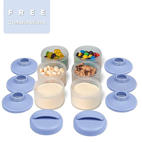 Miniatura 3 de Dispensador de fórmula apilable Termichy, contenedor portátil de leche en polvo, 2 paquetes, azul