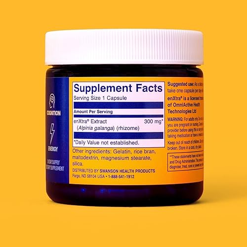 Miniatura 2 de Swanson WIO Big Brain Energy Cafeína Alternativa, cognición, energía, mejor enfoque/alerta, enXtra Alpinia Galanga 300 mg, sin gluten, sin OMG,