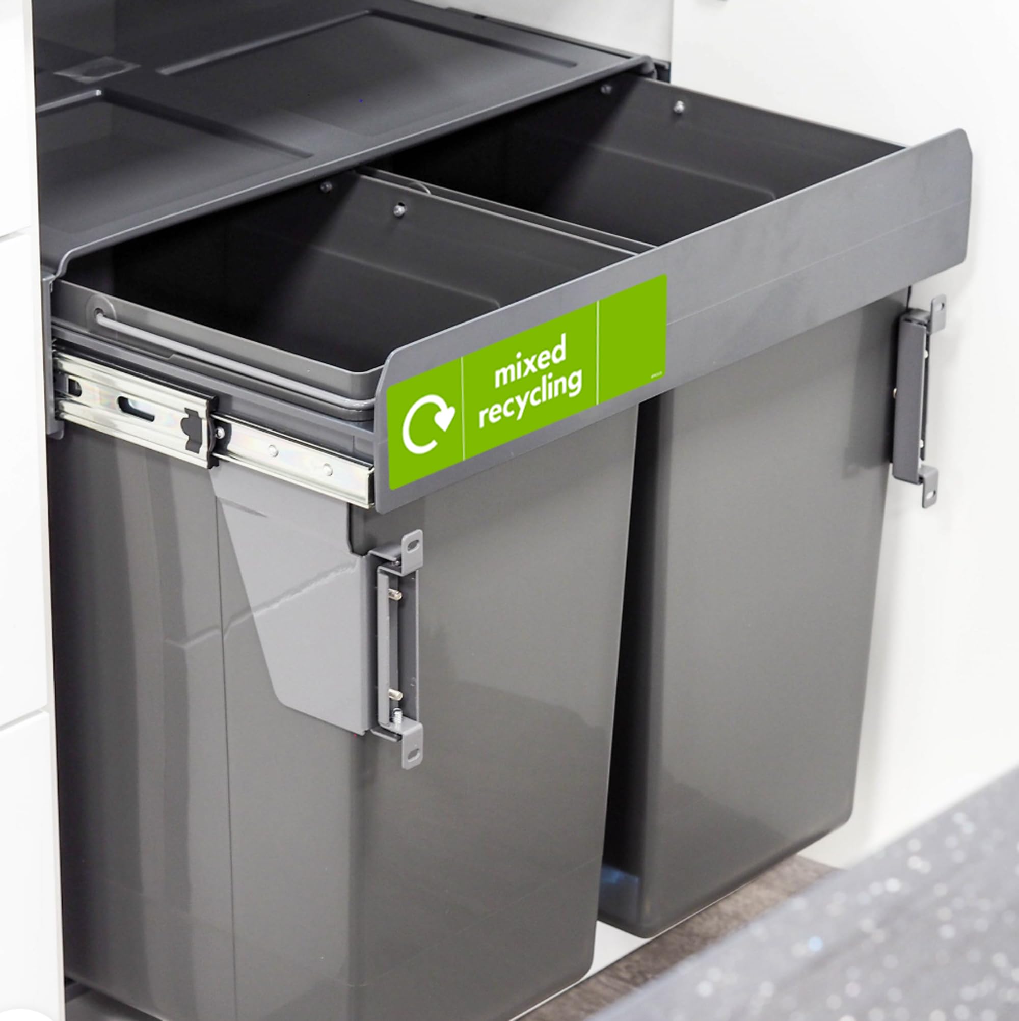 Stika.co Recycling Aufkleber – Selbstklebende Vinyl-Schilder "Recycle Jetzt", 200 X 60 Mm, Für Gemischte Abfälle