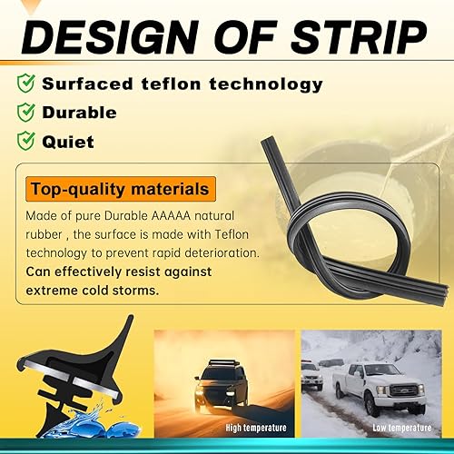 Miniatura 7 de AUTOBOO - Limpiaparabrisas de alta calidad para todas las estaciones, duraderos, estables y silenciosos, con calidad de equipo original, de 26 + 22