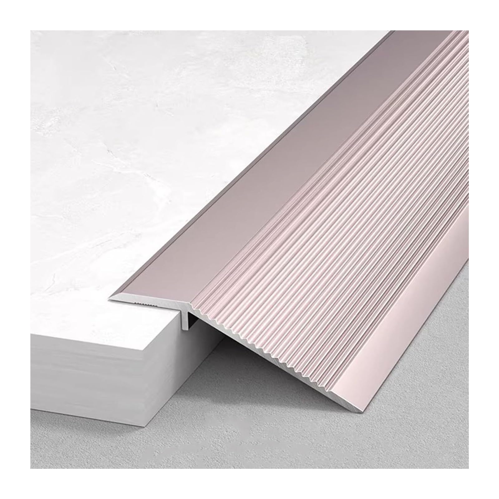PALSINBY Transition Threshold Strip, Transition Strip Aluminum Reducer Molding Laminate Waterproof Threshold 90x10cm(Rose Gold)
