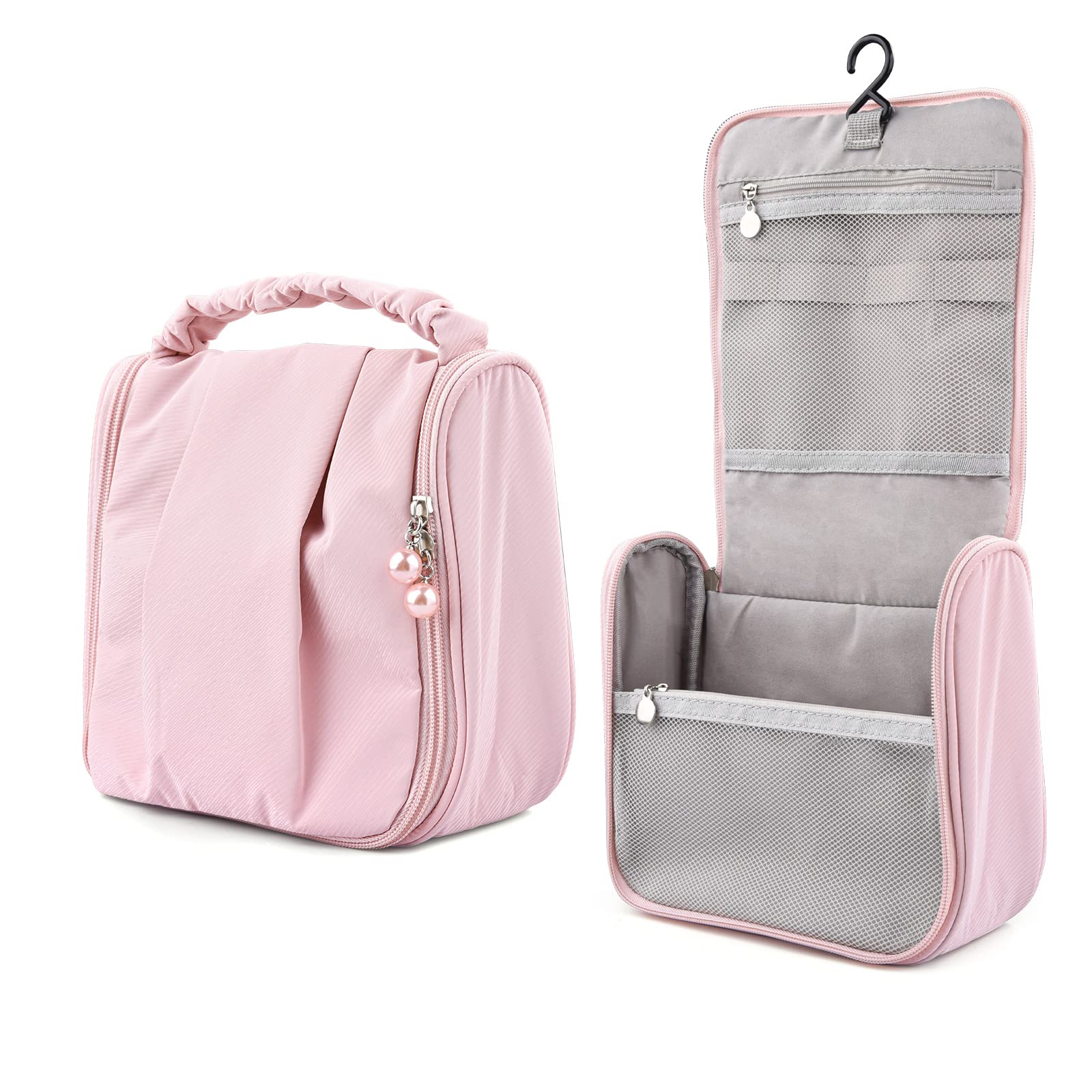 VENMATEToiletry Bag Travel Bag, Water-resistant Makeup Cosmetic Bag Travel Organizer for Accessories, Shampoo, Full Sized Container, Toiletries, Pink