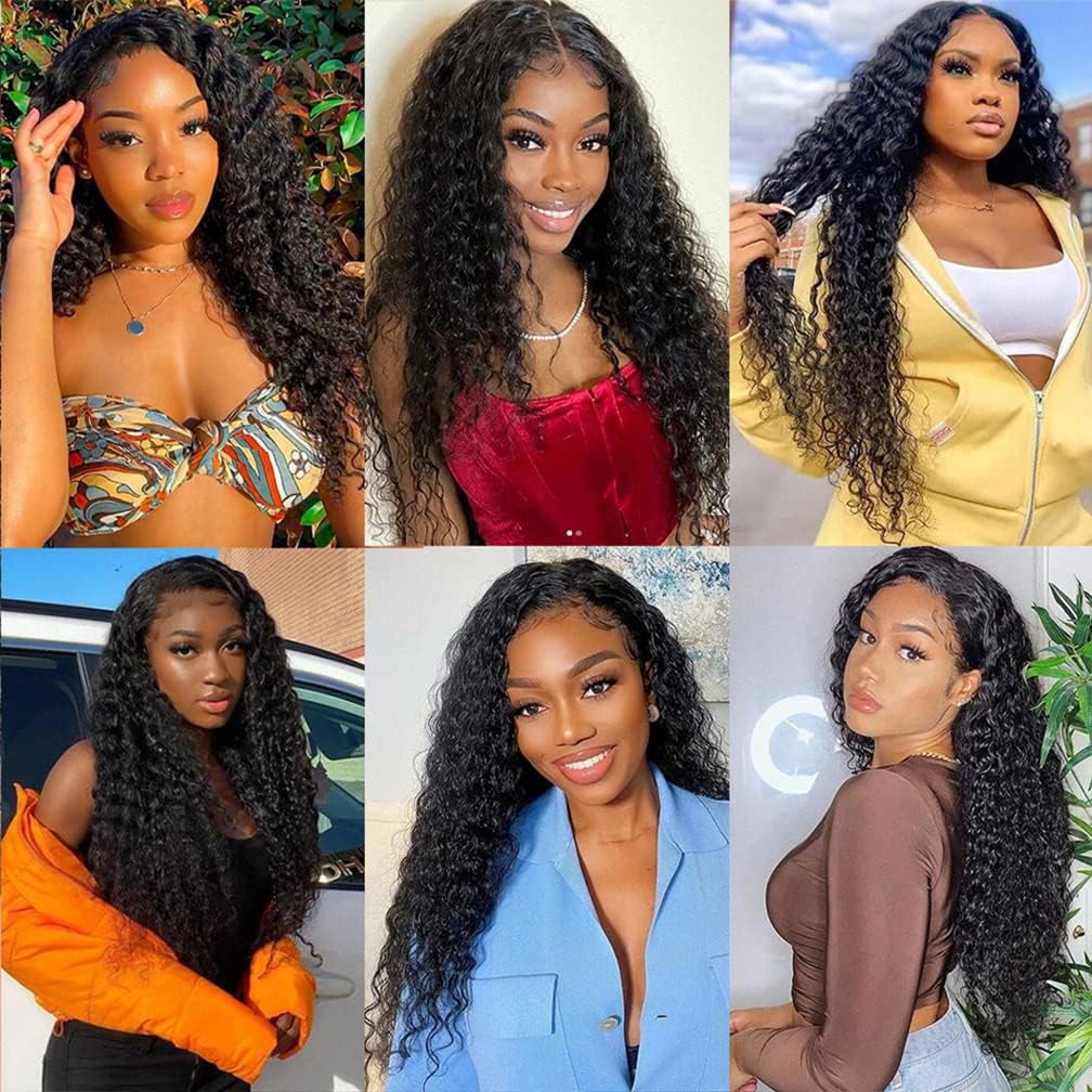 Kinky Curly Human Hair Bundles Thick Brazilian Virgin Curly Weave Bundles Human Hair 100% Unprocessed Double Weft Natural Black Color Can Be Dyed 100g 18 Inch