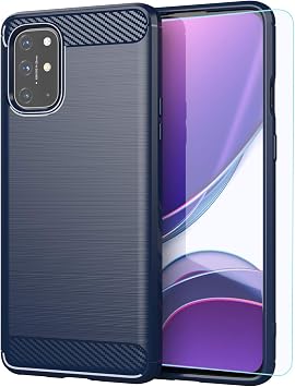 Oneplus 8T Plus 5G Case, Oneplus 8T Case with HD Screen Protector, M MAIKEZI Soft TPU Slim Fashion Non-Slip Protective Phone Case Cover for Oneplus 8T+/Oneplus 8T 5G Navy Frosted TPU