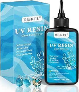 KISREL UV Resin 100g - Upgraded UV Resin Kit, Hard Type Crystal Clear Ultraviolet Curing UV Epoxy Resin for Craft Jewelry Making