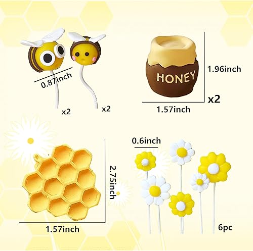 Miniatura 4 de JeVenis Decoración de pastel de abejorro, abejorro, decoración de pastel de baby shower, decoración de pastel de feliz día de abeja, decoración