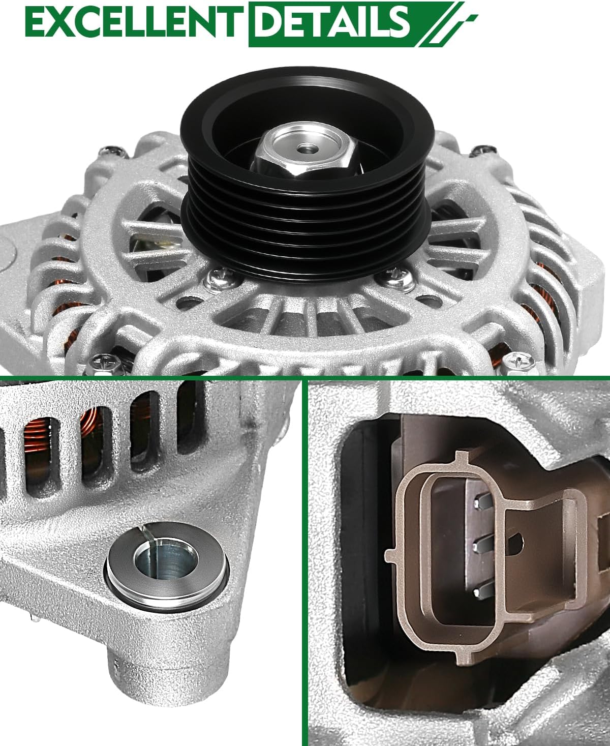 Alternator for:-Ford Edge 2007-2014 Taurus 2008-2012 Fusion 2010-2012 3.5L, for:-Lincoln MKS MKX MKZ 2007-2012 Sable 08-09 12V 150Amp 6-Grooves Pulley CW OE#7T4T-10300-AD 11273N