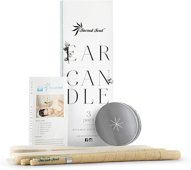 Sacred Soul Hopi Ear Candles Therapist Standard - CE Certified - Beeswax, Scented Aroma With Filters & Protector Discs (3 Pairs | 6 candles)