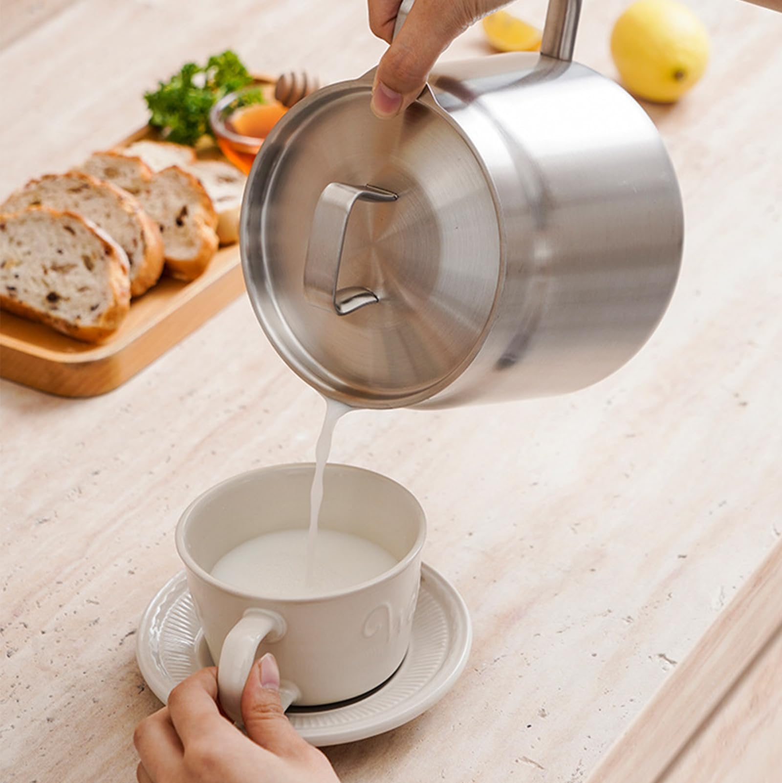 Contenitore per Grasso in Acciaio Inox 2L Con Coperchio, Setaccio e Filtro a Maglia Fine - 2 in 1 per Olio e Grasso da Cucina