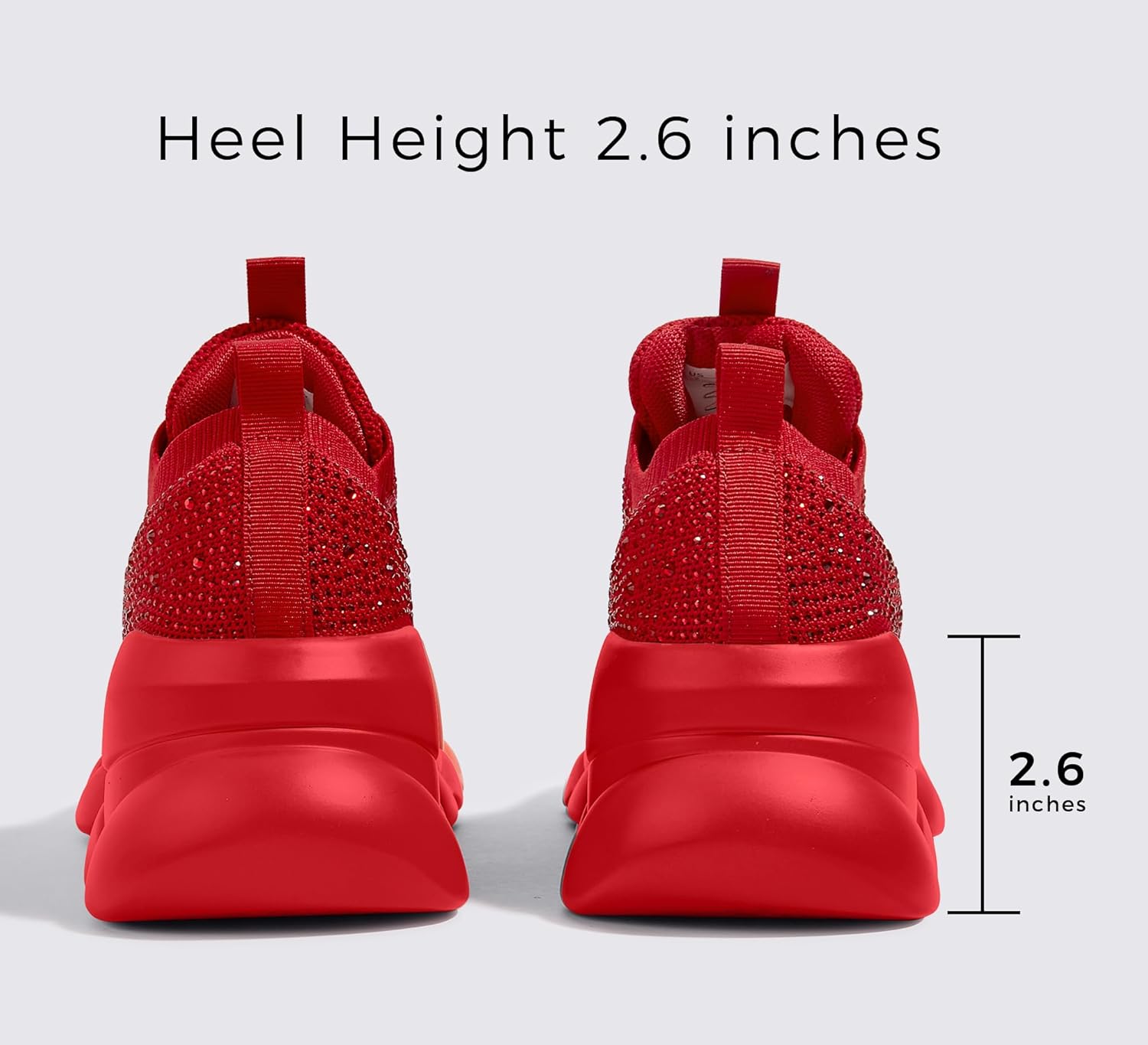 LUCKY STEP Women's Chunky Rhinestone Sneaker Sparkly Bling Bedazzled Mesh Slip on Elastic Sock Glitter Shiny Rave Walking Shoes - Image 4