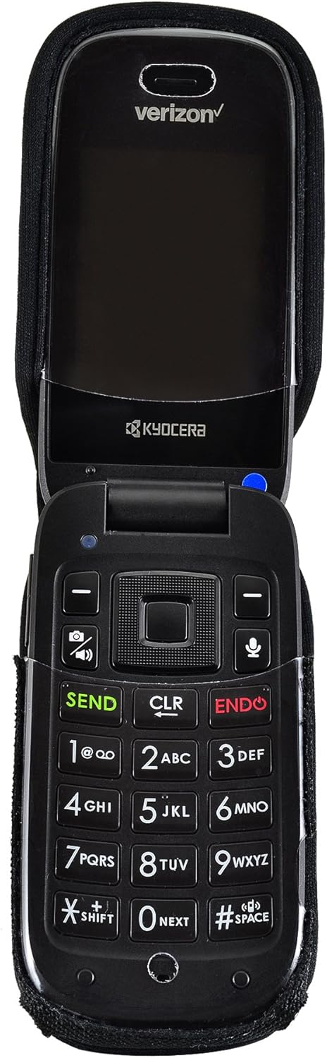 Turtleback Fitted Case Made for Kyocera Cadence Flip Phone Black Nylon Heavy Duty Rotating Removable Metal Belt Clip