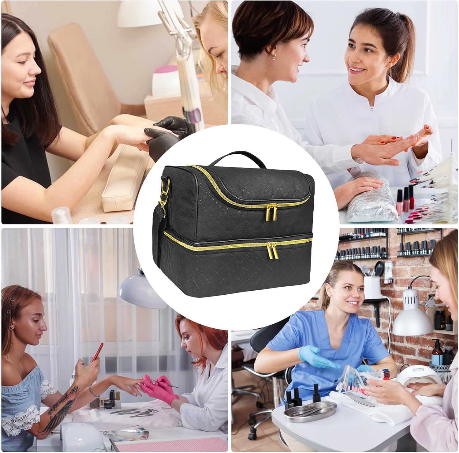 ネイルポリッシュキャリア - ジェルボトルオーガナイザー、ポータブルネイルケース | 60 ストレージソリューション テックトラベル