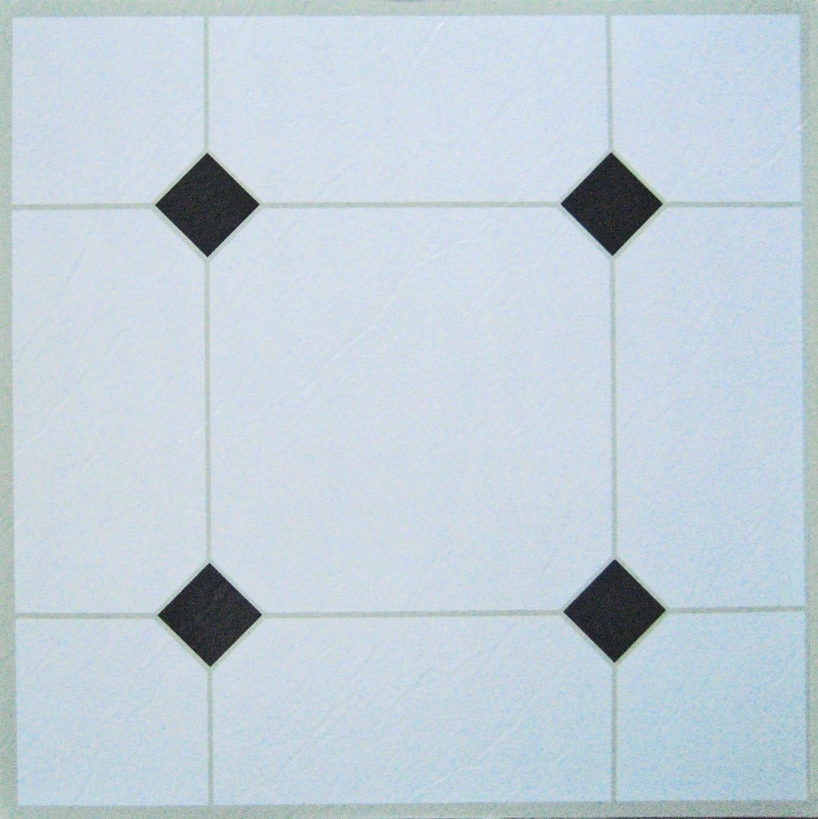 100 SELFADHESIVE VINYL FLOOR TILES WHITE & BLACK Amazon.co.uk DIY