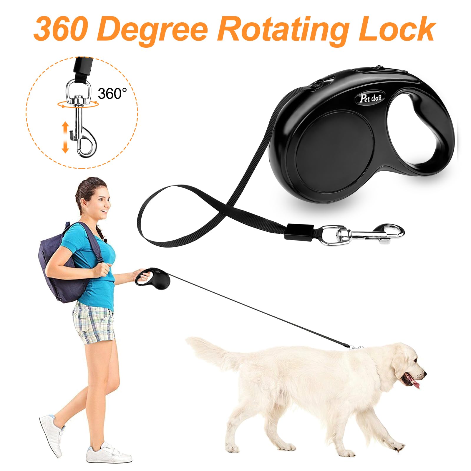Cutiolly Correa Retráctil Para Perros,Guinzaglio Per Cani Allungabile,Guinzaglio Flessibile Per Addestramento E Passeggiate,Guinzaglio Per Cani Resistente ( Blu - 6
