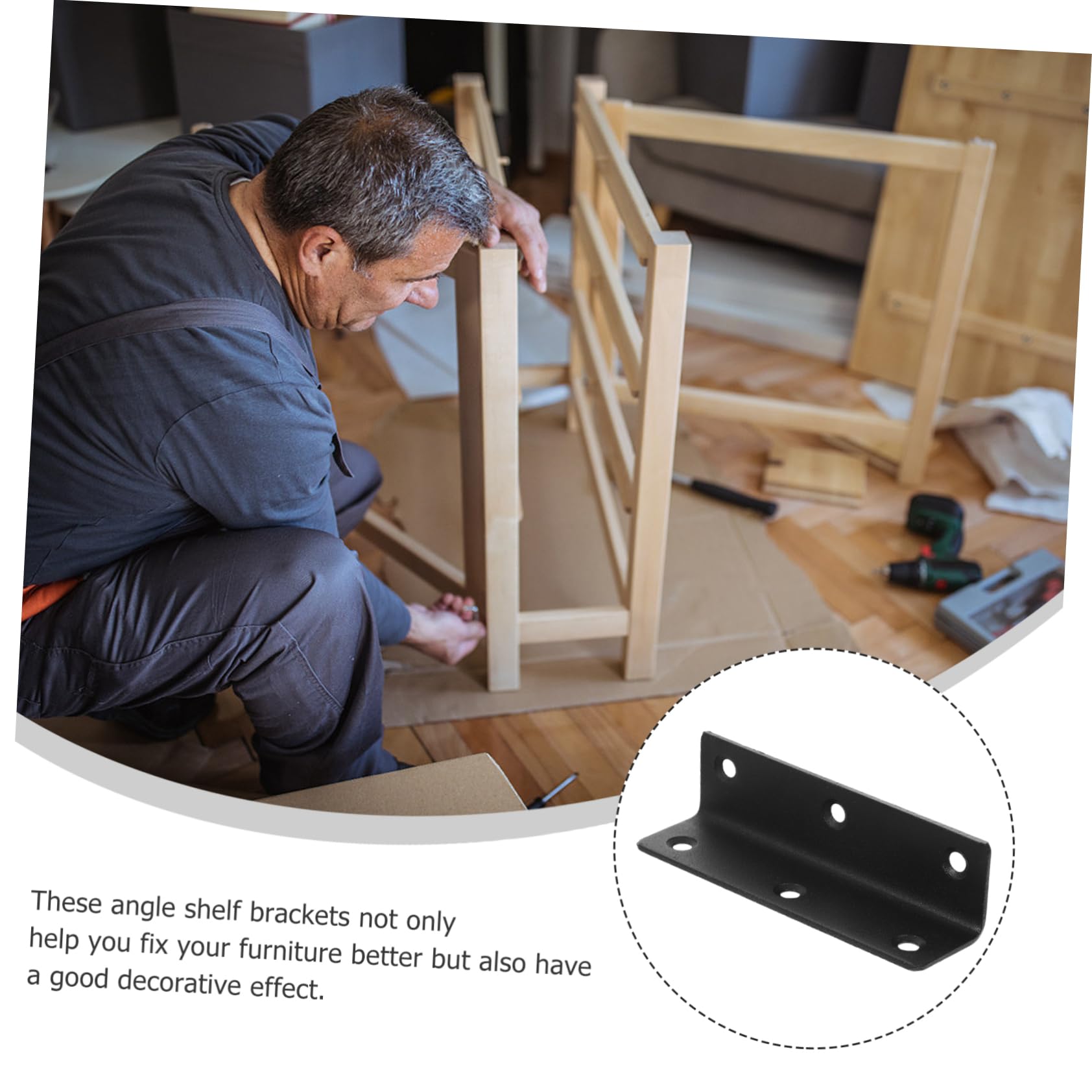 CIYODO 6pcs Corner Code Holder Corner Brace Corner Brackets L Shaped Brackets L Brackets Heavy Duty Flat Heavy Duty l Brackets L Bracket for Cabinet Angle Bracket Black Stainless Steel