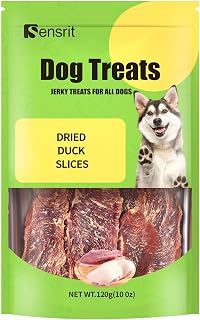 Sensrit Dried Duck Slices: 100% Pure Duck Breast Dog Treats - Hypoallergenic Novel Protein for Allergic & Sensitive Dogs