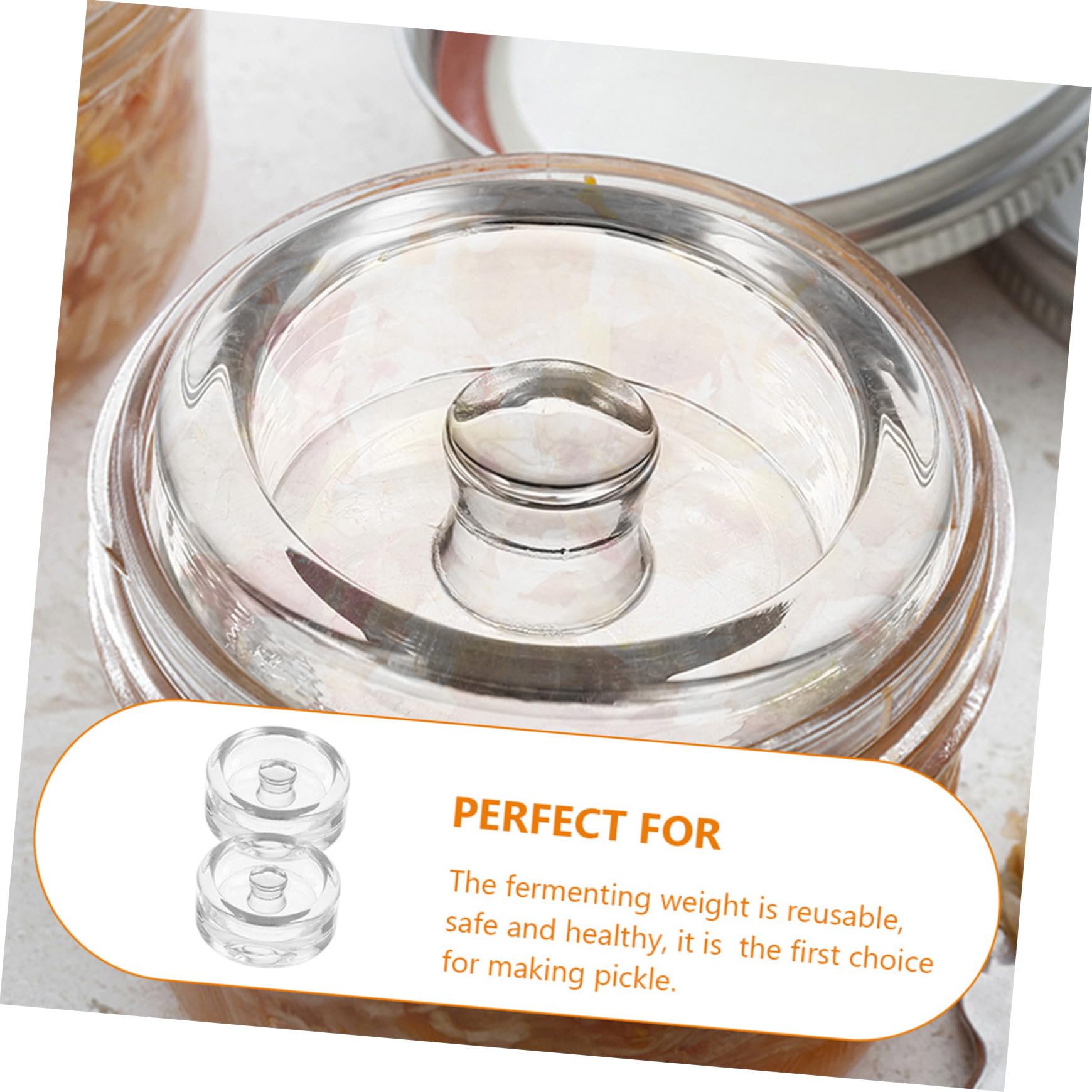 DOITOOL Pesas de Vidrio para Fermentación 2 Piezas Tamaño Compacto Material Vidrio Tapa para Frascos de Boca Ancha Uso en Fermentación de Alimentos Tarros Hogar Cocina