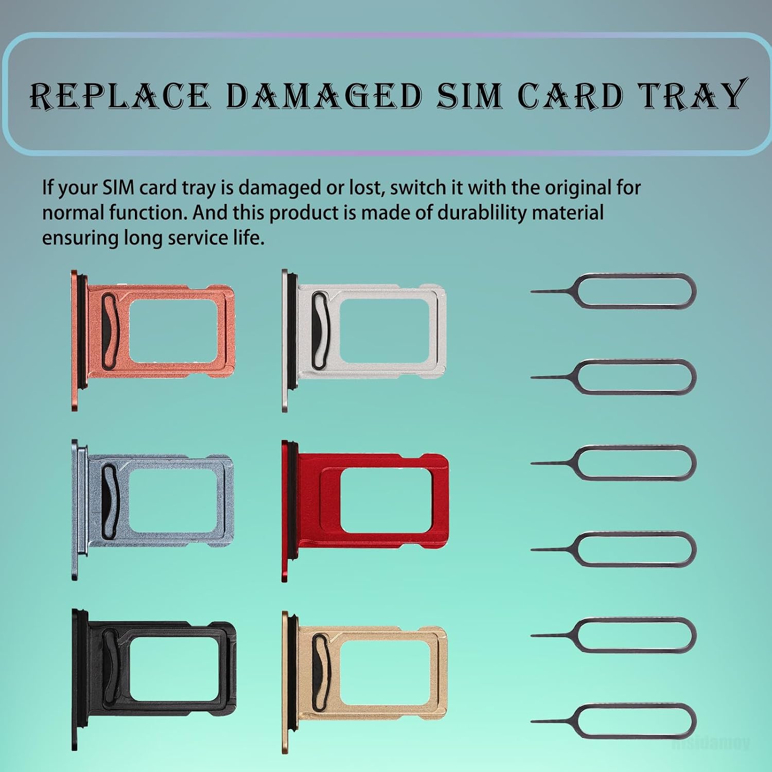 6 Color for iPhone XR Dual SIM Card Tray Holder Replacement with SIM Ejector Sim Card White Black Blue Red Coral Yellow a Set SIM Card Slot for iPhonexr A1984 A2105 A2106 A2107 A2108