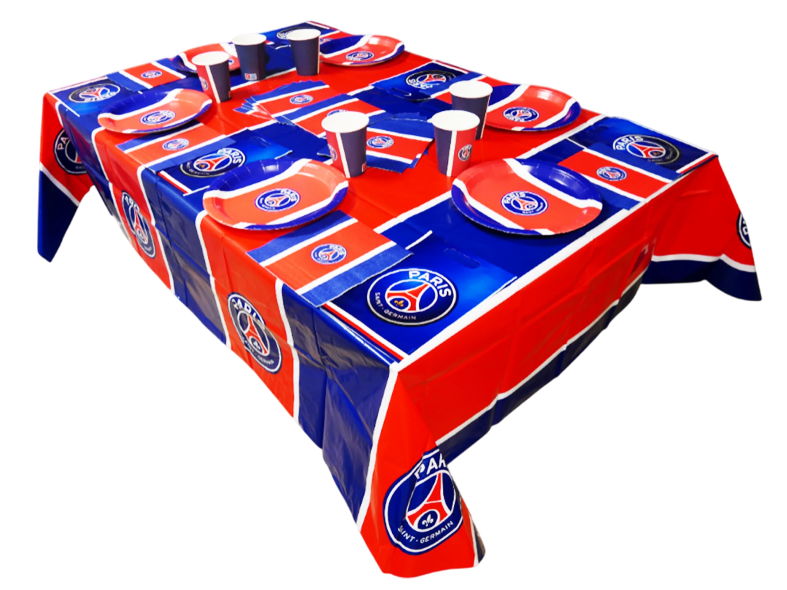 Paris Saint Germain Kit Festa PSG 39 pezzi piatti bicchieri tovaglioli tovaglia