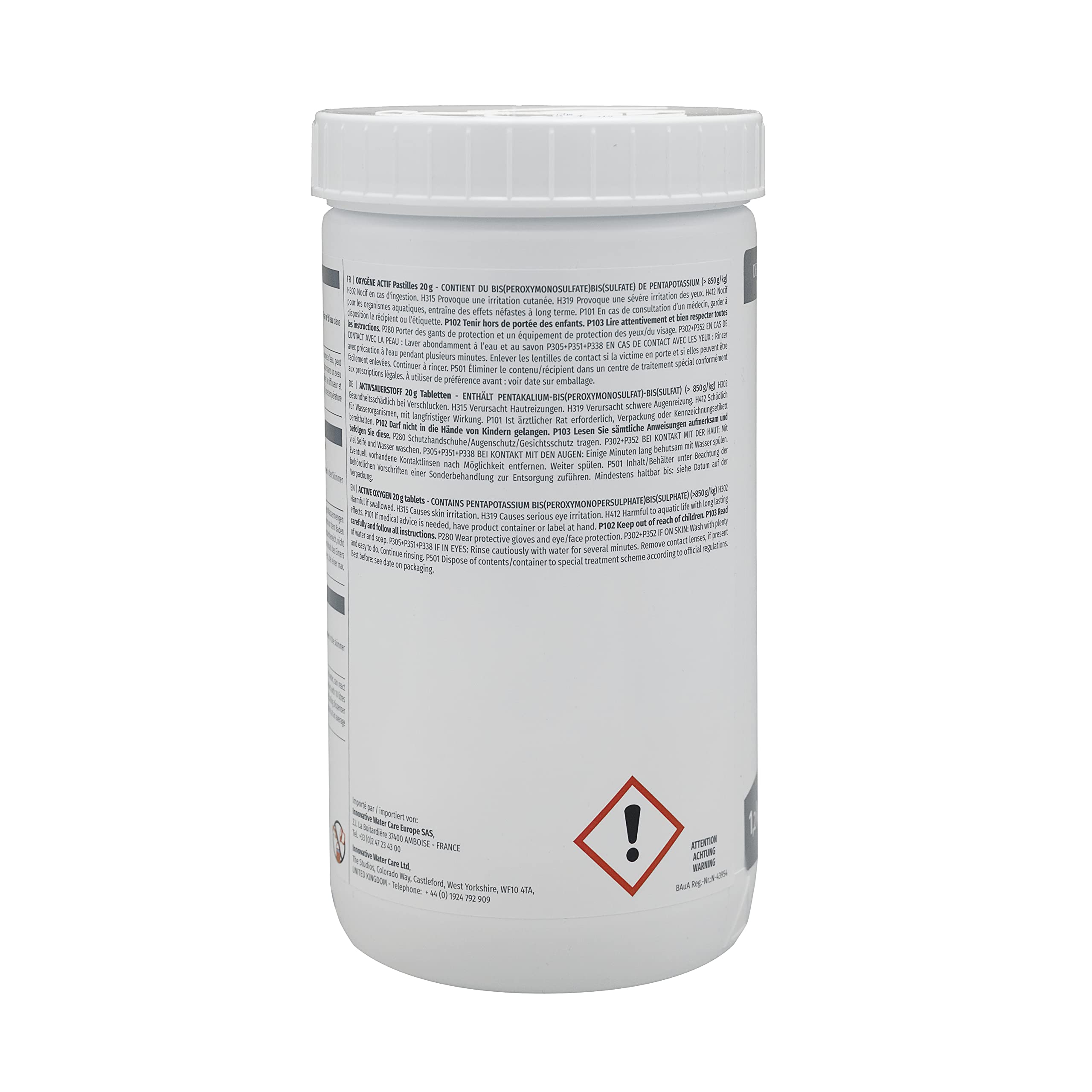 HTH Spa OXYGENE Actif Pastilles 20g - 1,2kg | Désinfection Régulière sans Chlore - Dissolution Rapide + 10 Tests HPS OFFERTS 6 en 1