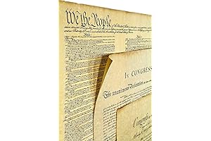 Three Documents of Freedom Constitution, Declaration of Independence, Bill of Rights Poster