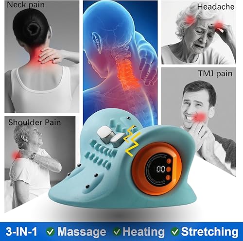 Miniatura 5 de Masajeador de cuello Shiatsu 2025, masajeador de cuello con calor eléctrico de hombros y masaje cervical para aliviar el dolor, almohada de masaje