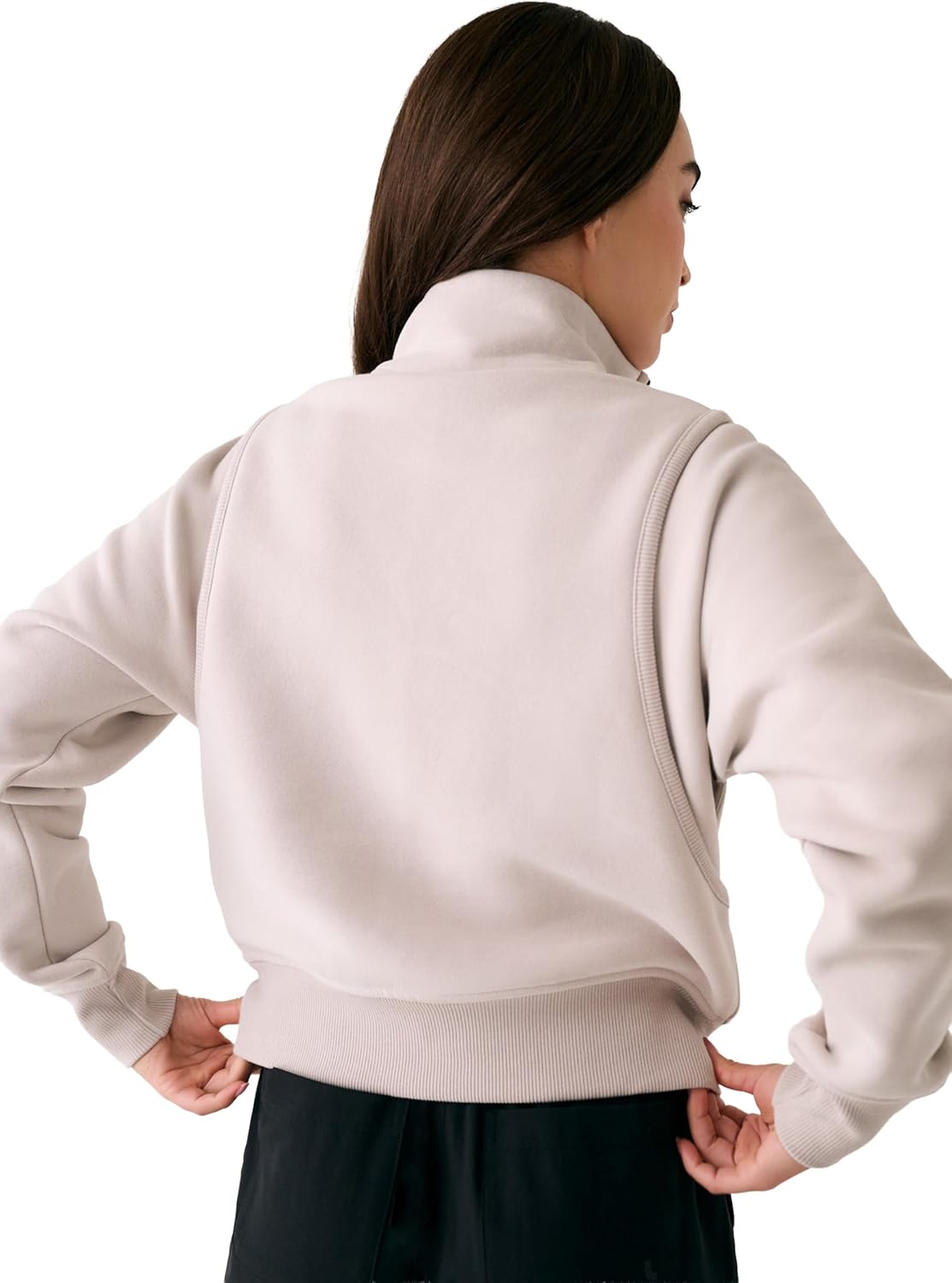 LOLË Womens Yonder Half Zip Cropped Sweatshirt | Soft & Versatile | Relaxed Fit Hoodies for Women - Image 4