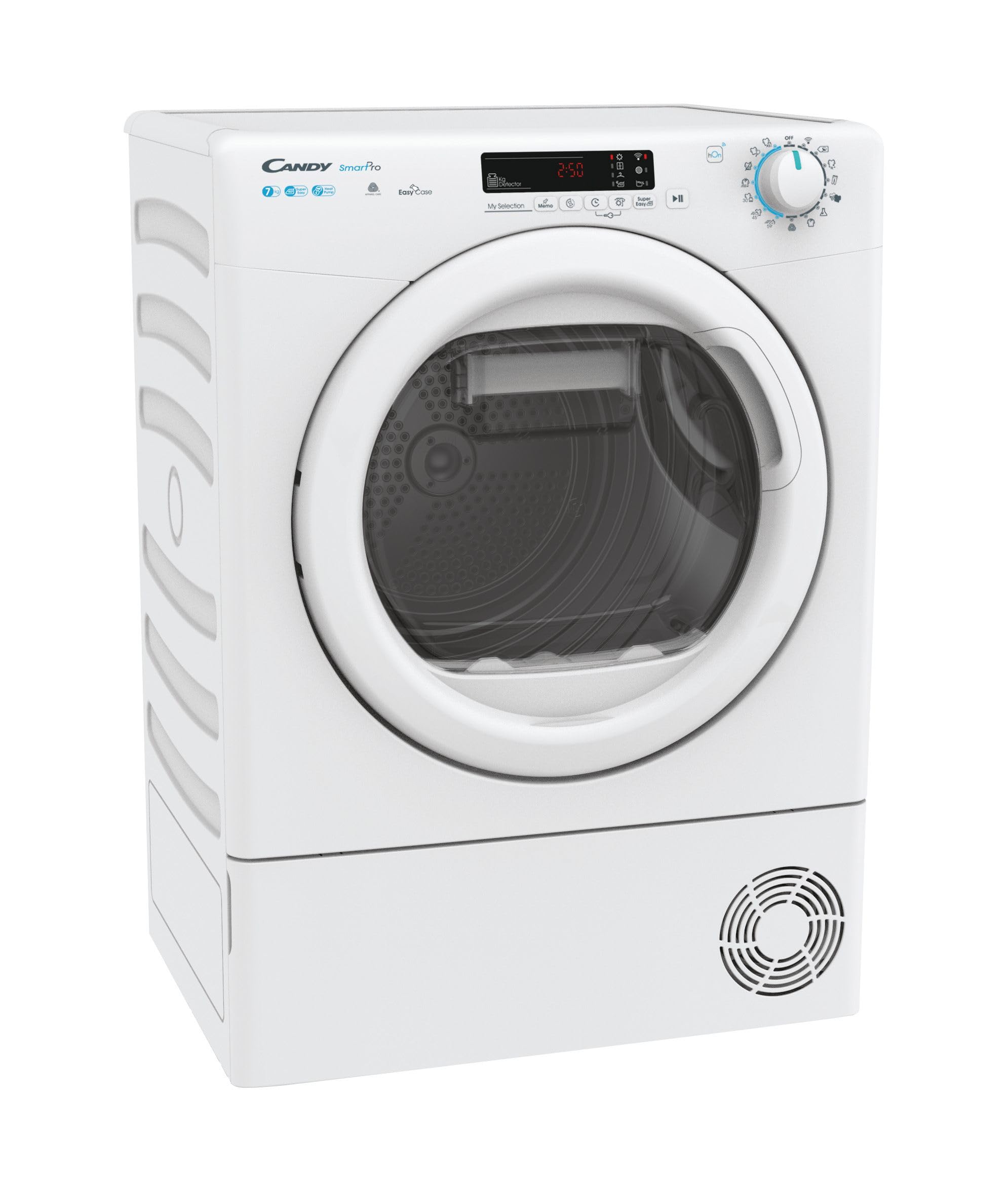 Candy Smart Pro Slim Asciugatrice Slim 7 Kg, Pompa di Calore, Libera Installazione, Classe A+, Connessione Wi-Fi + BLE, Controllo da App, Avvio Programmabie, 59,6 x 46,5 x 85 cm, Bianca - CSO4H7A1DE-S
