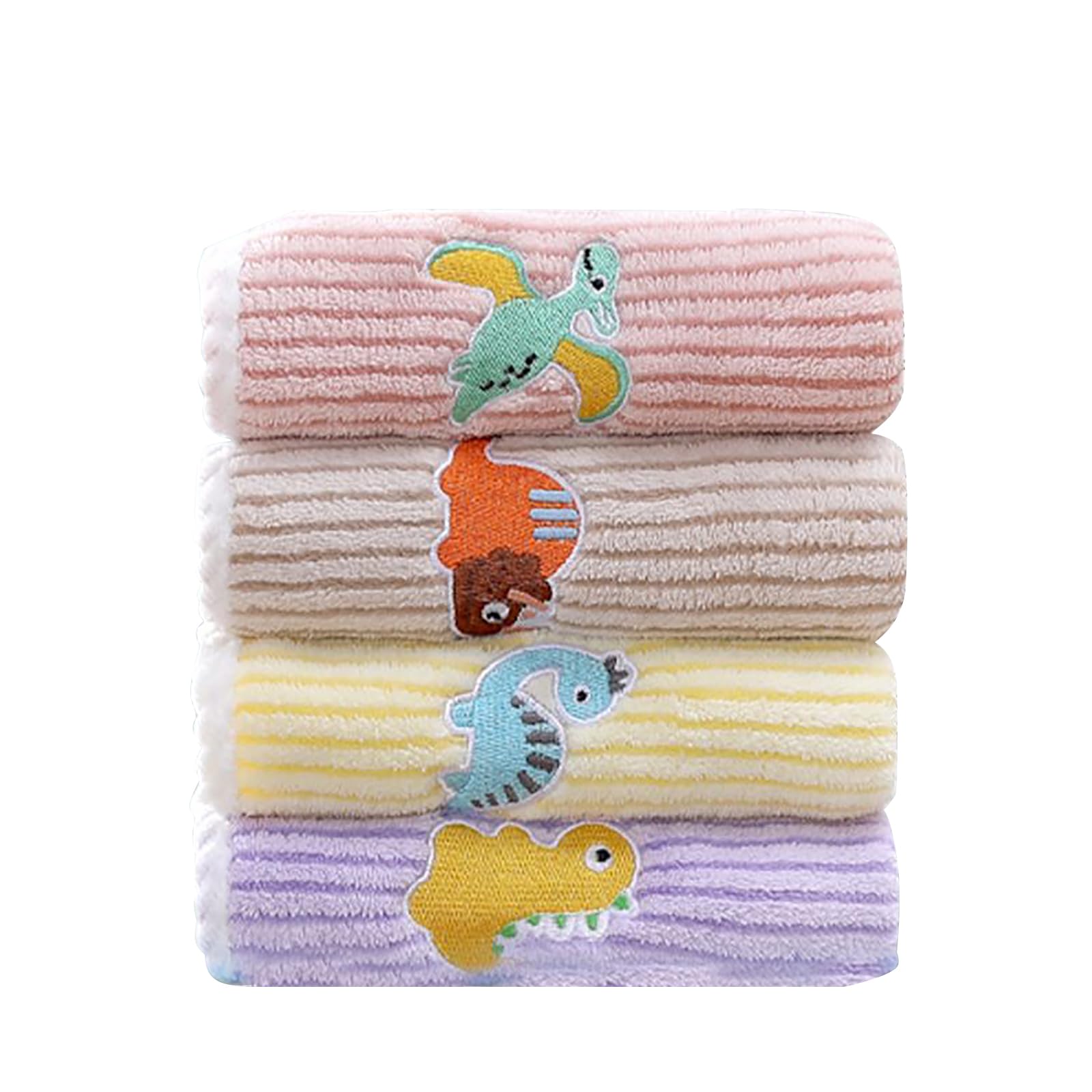 4 Stück Kinder Handtücher 25x50cm Baumwoll Kinder Waschlappen Wiederverwendbares Saugfähiges Korallensamt Handtücher Mehrfarbige Baby Gesichtshandtücher Set für Hand Gesicht Füße Dusche Sabbern (A)