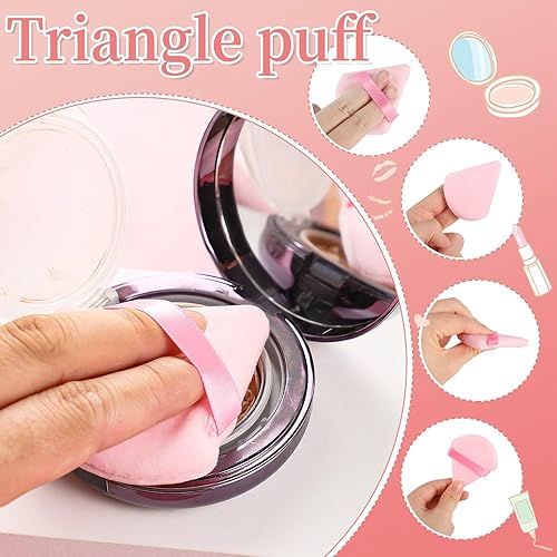 Miniatura 55 de 6 esponjas de maquillaje triangulares, esponja de maquillaje suave, para polvo facial, base cosmética, herramienta de maquillaje, relleno